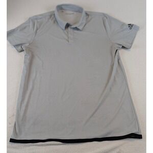 Adidas Golf Polo Shirt Mens Gray ClimaChill Short Sleeve Performance Athletic L